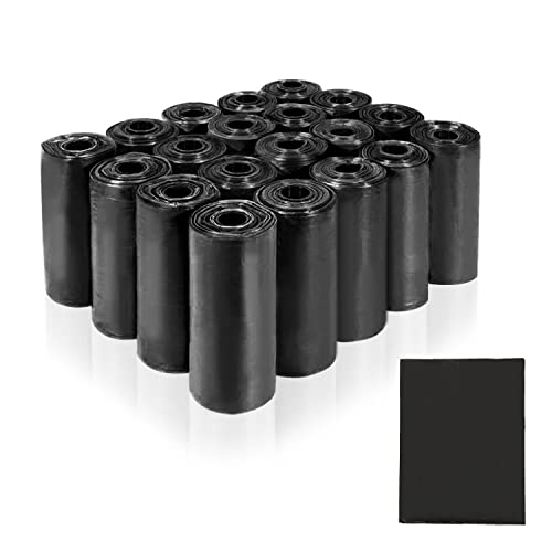 AiTodos® 300 Stück Hundekotbeutel, Schwarz, Geeignet zum Verlassen des Hauses, Kotbeutel für Hunde - 30 * 21,5 cm, Polyethylen-Material, Tragbar - Hunde Kotbeutel (20 Rollen, 15 pro Rolle)