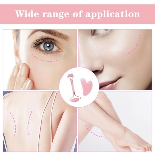 Rose Quartz Gua Sha & Jade Roller Set for Radiant Skin - Image 6