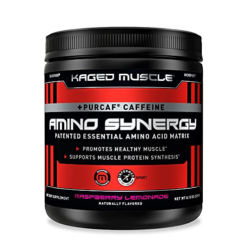 Kaged Muscle Amino Synergy - Vegan BCAA + EAA Powder, Premium Vegan Branched Chain Amino Acid and Essential Amino Acid Supplement with Coconut Water, Raspberry Lemonade, 30 Servings