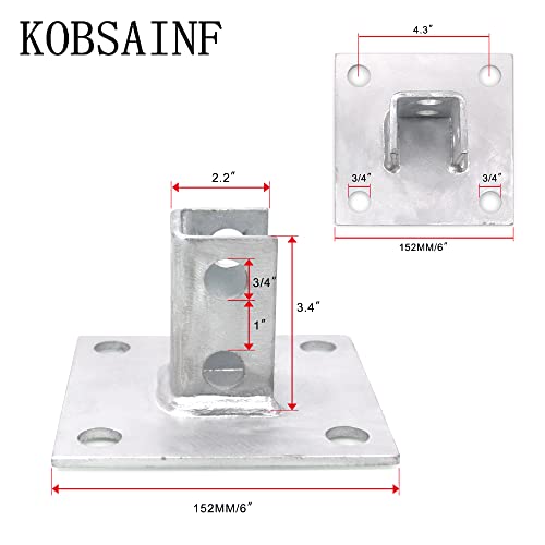 KOBSAINF Post Base Channel 4 Hole Square Bracket for 1-5/8