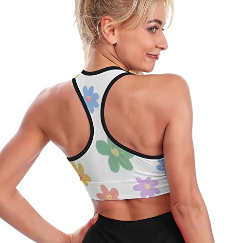 KccOsg Tops atléticos florais para treino de academia roupas femininas leves para ioga e treino, Est