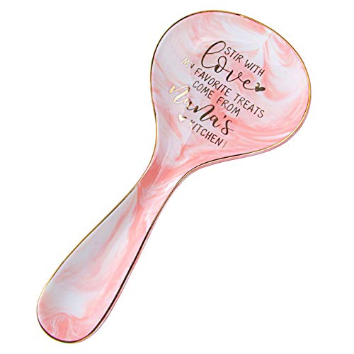 VILIGHT Grandma’s Gifts from Grandkids - Birthday Gift for Grammy Mimi - Stir With Love My Favorite Treats Come From Nana’s Kitchen - Pink Marble Spoon Holder