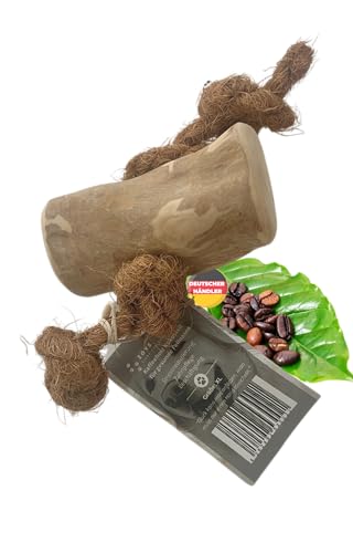 Zoys® Kaffeeholz Kokosseil M – Natürlicher Kauartikel & Zerrspielzeug für Hunde 15 kg – Koffeinfrei, splitterarm – Unterstützt Zahnreinigung – Robust nachhaltiges Hundespielzeug