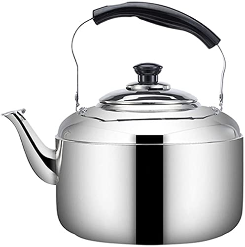 BAITUB Bouilloire de cuisinière à sifflet à Induction Bouilloire en Acier Inoxydable Bouilloire de Camping avec infuseur pour cuisinière à gaz à Induction(Color:Silver;Size:8L) Cover