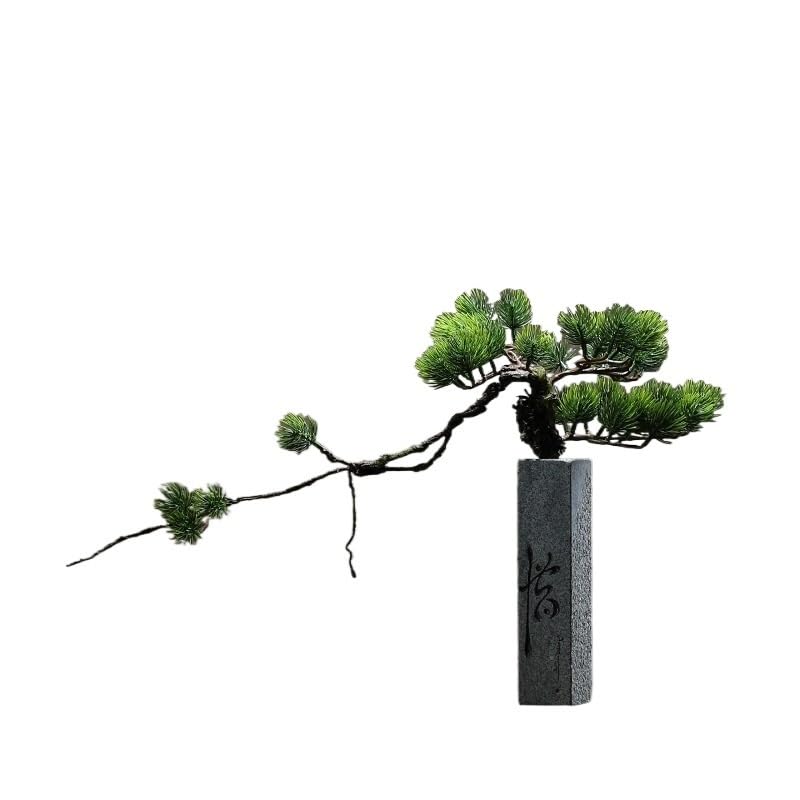 Árbol bonsái Artificial pequeño, simulación de planta de Pino acogedora en maceta, oficina Creativa, jarrón de Piedra Chino, decoración de interiores para El hogar, adornos para sa