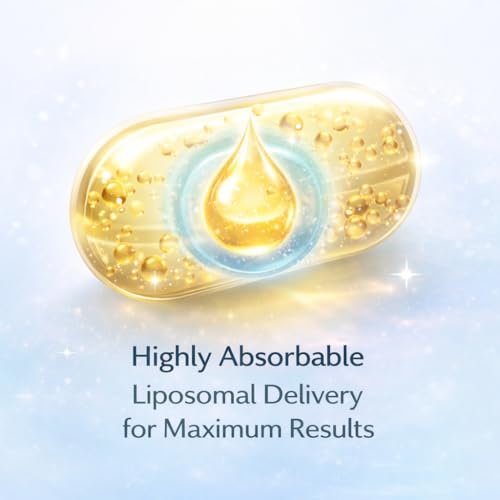 Image of HXN Liposomal Glutathione 1200mg with Hyaluronic Acid, Resveratrol, and Vitamin C Supplements, 98% L Glutathione, Skin Health Antioxidant, 60 Tablets