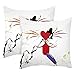 A gatto piacciono le melanzane Federa copri cuscino 18x18, Taglia standard, 2 PCS