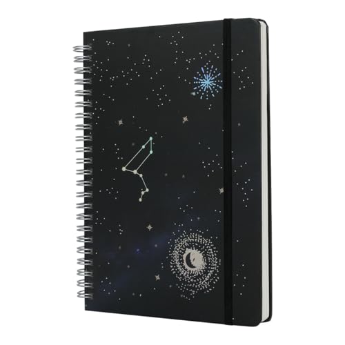 Carnet A5 ligné pour homme et femme SIIXU Starry Sky journal de notes rigide