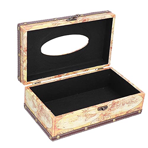 Tissue Organizer Box Composiet Hout Leer Afgeronde Randen Premium Textuur Britse Stijl Tissue Box Cover voor Woonkamer… - Afbeelding 7