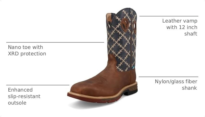 Image of Twisted X Men's12 Pull On Nano Composite Toe MET Guard Waterproof Western Work Boot