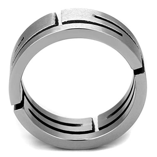 Men's Stainless Steel Labyrinth Cut Out Maze Modern Deisgn Wedding Band Ring2