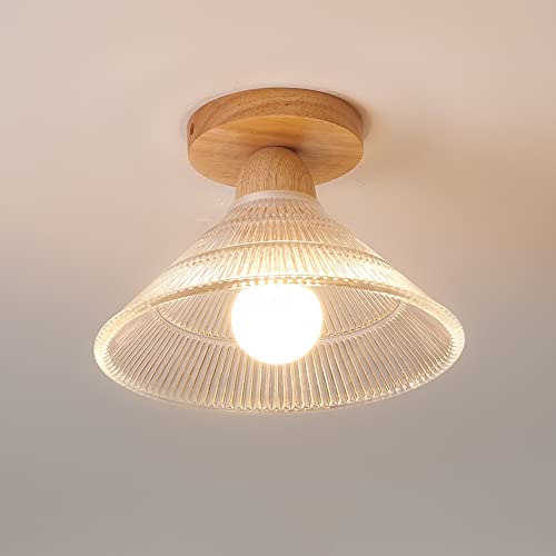 Plafonnier japonais semi-encastré de style minimaliste en bois pour l'éclairage de la chambre