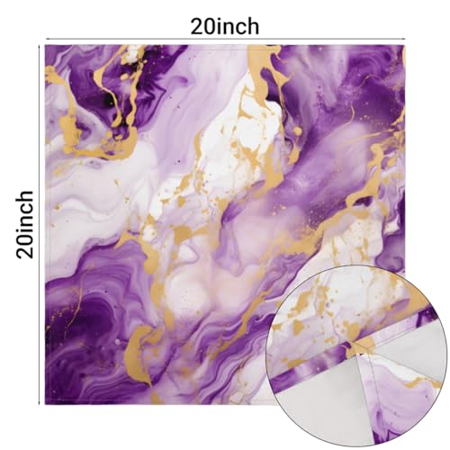 Servilletas de Tela Marmol Morado Oro Set 6 20x20 miniatura 3