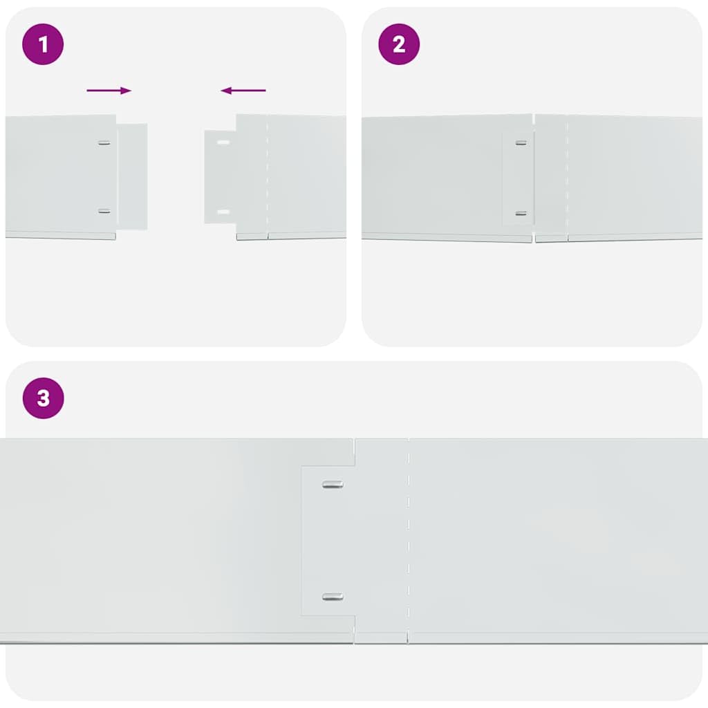 Rasenkanten aus Verzinktem Stahl, Silber, 100 x 20 cm, 10er Set