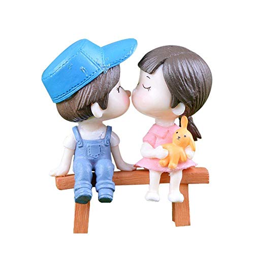 WopenJucy Fairy Garden Boy Girl Figures Lover Miniature Figurine Wedding Decoration Dollhouse Plant Pot Figurine DIY,1 Pair