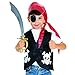 BAKAJI Costume da Pirata Kit Accessori per Bambini Confezione Veste, Bandana e Orecchino da Carnevale