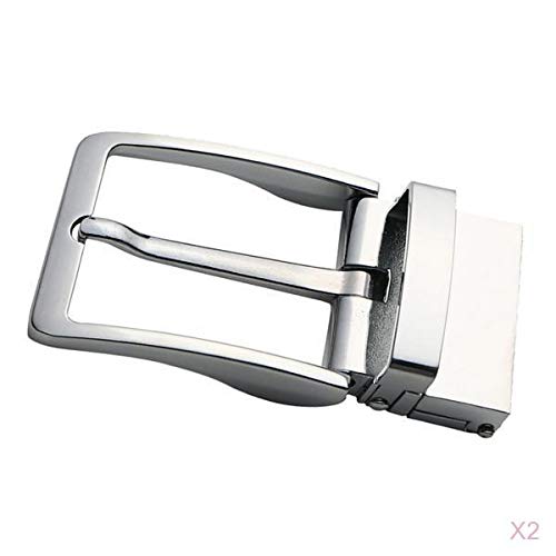 2Pcs Men Reversible Alloy Belt Buckle Single Prong Rectangular Pin Buckle| Premium | Elegant | Adjustable-image-28
