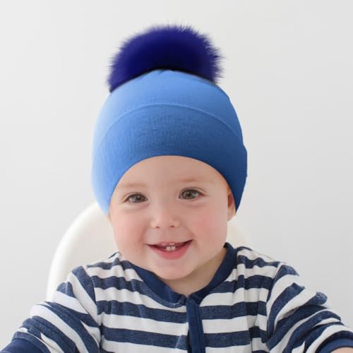 Kids Winter Hat Toddler Knitted Pom Beanie Hat Cotton Lined with Pom Pom Cap Baby Girls Boys Beanies4