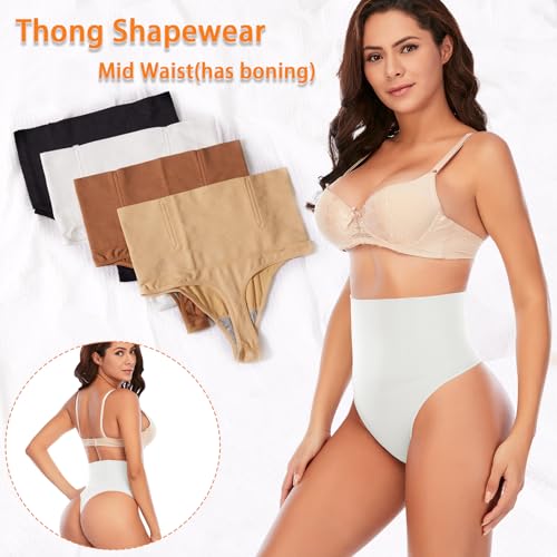 Image of Werena Tummy Control Thong Shapewear for Women Seamless Shaping Novelty Thong Panties Body Shaper Underwear