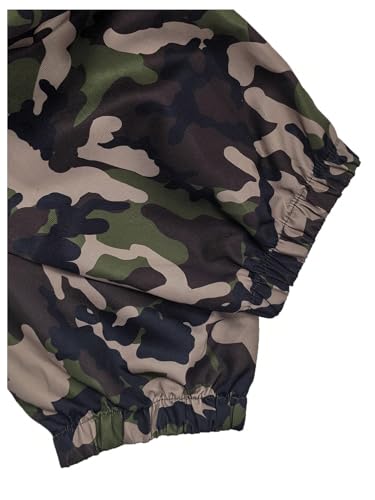 OYOANGLE Men's Camo Print Baggy Cargo Pants Elastic Drawstring Waist Wide Leg Trousers Streetwear4