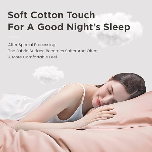 Image of Sophia & William Soft 100% Washed Cotton Sheet Set California King, Pink