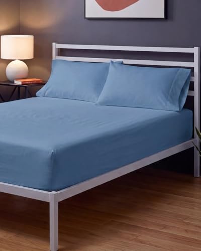 Image of Sleepy Town Cal King Size Bed Sheets - 3 Piece - NO Flat Sheet Included - California King Sheet Set - Soft, Comfy & Cooling - Easy Care - Wrinkle & Fade Free - Brushed Microfiber Sheets (Denim Blue)