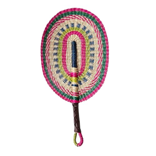 Abanico de mano hecho a mano, decoración del hogar, hierba marina tejida, colorido africano, abanico de mano, decoración para colgar en la pared