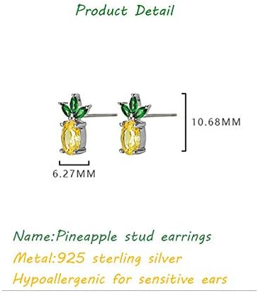 Rnivida Sterling Silver Pineapple Stud Earrings - Pineapple Jewelry Gifts for Women - Image 4