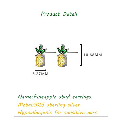 Rnivida Sterling Silver Pineapple Stud Earrings - Pineapple Jewelry Gifts for Women4