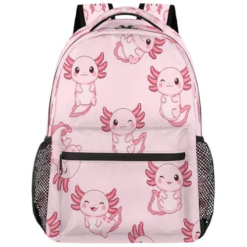 Mochila escolar de axolote para ordenador de 15.6 pulgadas unisex