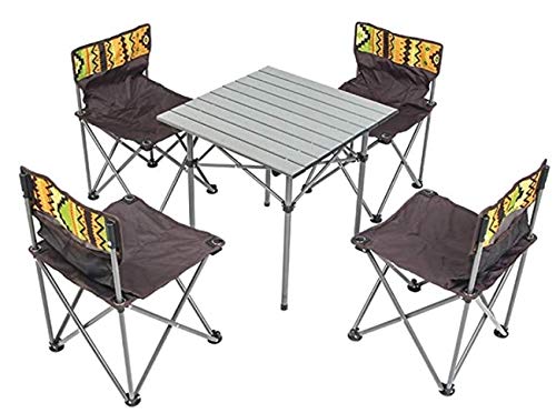 XtremPro 5 Piece Folding Travel Camping Table 4 Chairs Outdoors Seating Set with Carry Bag