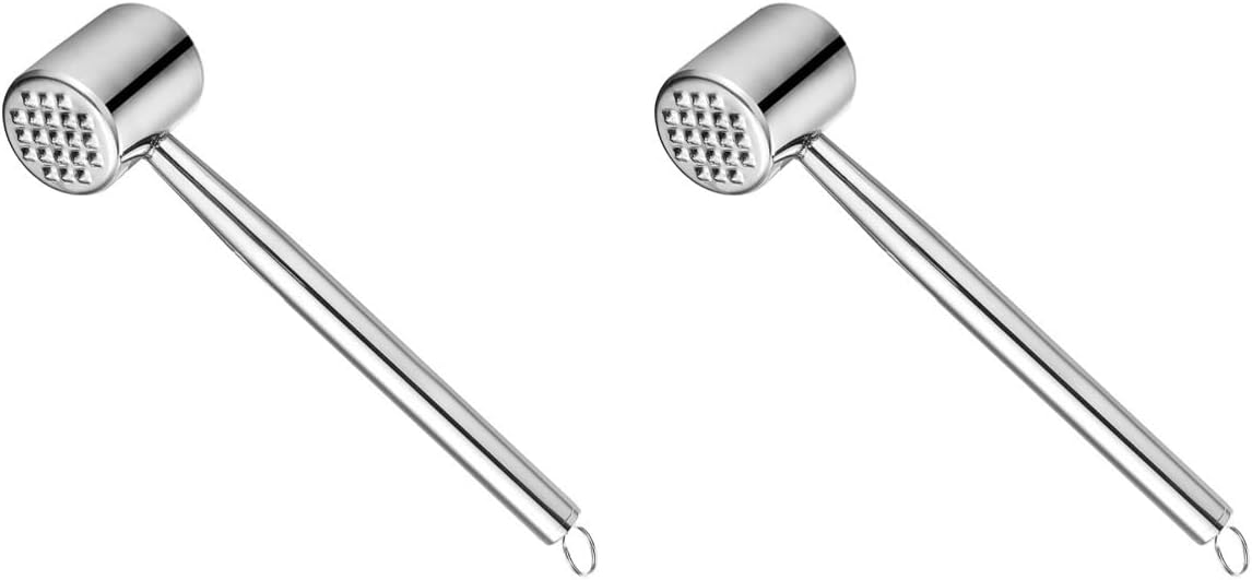 Luxshiny 2 pcs steak hammer flat meat pounder kitchen tenderizer beef mallet cooking tenderizer dual sided meat mallet Meat Tenderizer Mallet Beef Pounder chicken meat ground meat