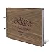 Produktbild Ferienwohnung Gästebuch Nussbaum Holzcover mit individueller Gravur inkl. 72 Naturpapier Blätter DIN A4 quer 302 x 215 mm - Berge