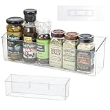 ZEXALOR Wall Mounted Organizer Bins, Wall Mount Spice Rack, Adhesive Hanging Bin Fridge Organizer for Bathroom,Kitchen,Cabinet,Pantry,Countertops...