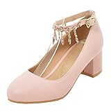 SJJH Fashion Pumps with 4-Colors and Large, Pink, 10