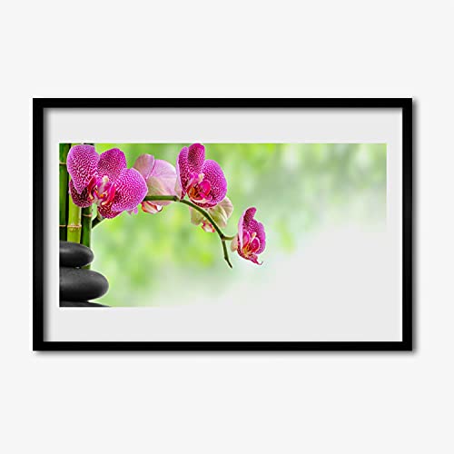 Affiche encadrée 60x40 cm fleur de la nature bambou pour un salon zen