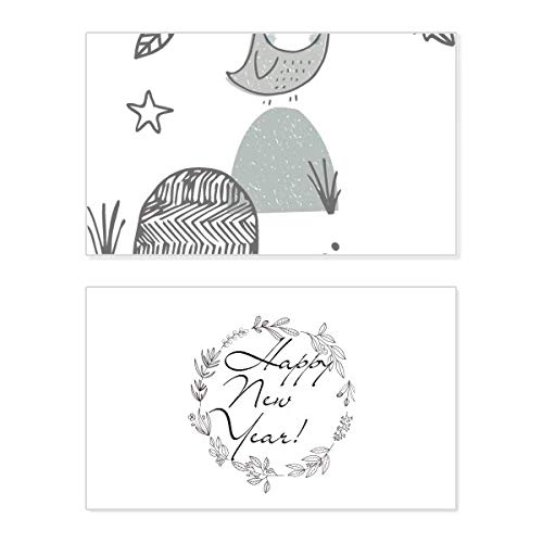 Tarjeta de año nuevo de diseño exclusivo con ilustración de jaula de pájaros y texto