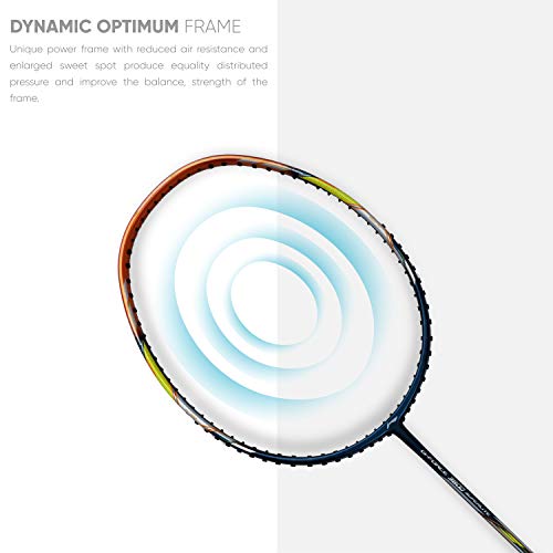 Image of Li-Ning G - Force Superlite Carbon Fibre Badminton Racket with Full Racket Cover | Head-Heavy, Lightweight Power Racket for Attack-Focused Players | 78 Grams | Maximum String Tension - 30lbs