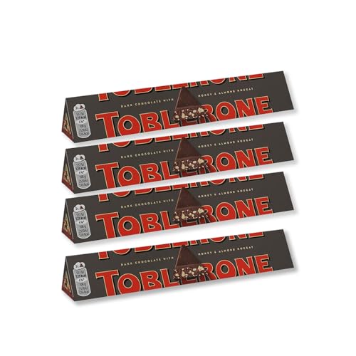 Image of COCOCART Toblerone Chocolate Bar,Enjoy Toblerone,The Iconic Triangular Chocolate From Switzerland (Pack Of 4,Dark),100 Gram