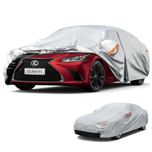 Image of GUNHYI 6 Layer Car Cover Custom Fit Lexus ES ES300 ES330 ES350 ES300h (2001-2026) Waterproof All Weather, Heavy Duty Outdoor Snow Sun Rain Uv Protection