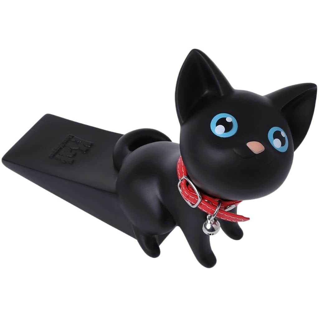 Nvsfzgiyg Nero Top Door Device Cartoon Anti-Skid Retainer Cute Stopper Free Punching And Wind-Proof(Nero)