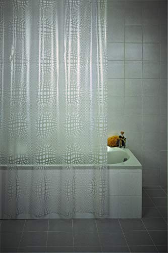 Duschvorhang 180x200 cm Clear incl. Ringe mit verstärkte Lochleiste Antibaketeriell Cover