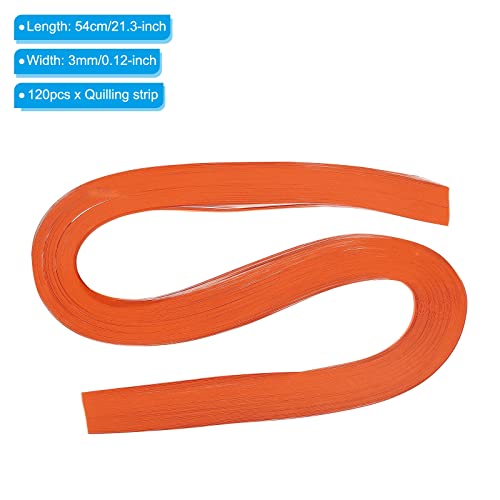 PATIKIL Quilling Strips Paper 120pcs 1/8"(3mm) 54cm Origami Paper Quilling Strip for Art DIY Hand Craft Christmas Orange Red - Image 2