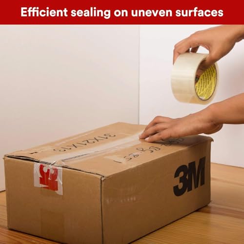 Image of 3M Scotch BOPP Packaging Transparent Tape | 48mm x 50 Meter | Pack of 2 | Strong Adhesive sealant | for Packaging, Decorating and DIY