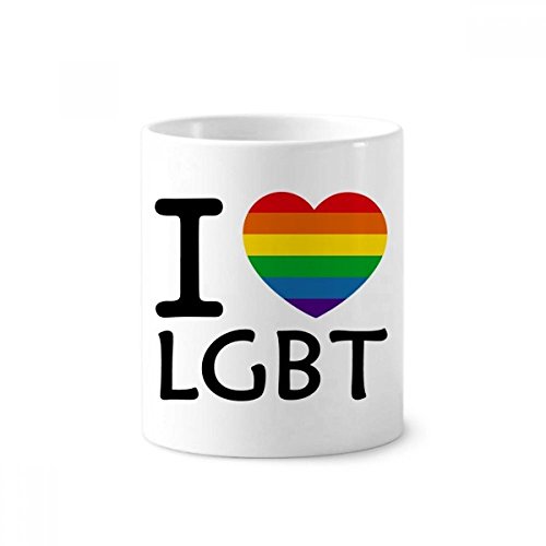 Gobelet céramique arc-en-ciel LGBT 350ml pour brosses à dents et crayons