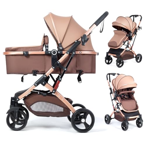 2 in 1 Convertible Baby Stroller Lightweight Stroller Newborn Reversible Foldable Pushchair with...