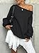 EasyGala Womens Fleece Lined Trendy Sweatshirt Off Shoulder Long Sleeve Pullover Going Out Top Oversized Work Shirt Basic Slouchy Winter Clothes 2026 Black X-Large