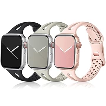 Ouwegaga Pulseiras esportivas finas de silicone macio para Apple Watch de 40 mm, 41 mm, 38 mm, 42 mm, 44 mm, 45 mm, 46 mm, 49 mm, iWatch séries 10, 9, 8, 7, 6, 5, 4, 3, 2 e 1, Ultra 2/Ultra