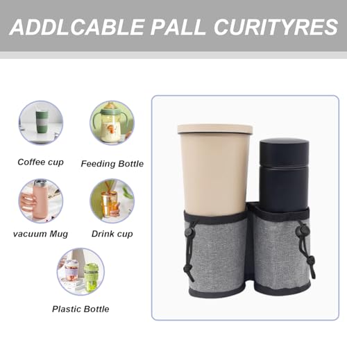 Image of 2 in 1 Luggage Cup Holder for Travel - Hands-Free Drink Holder for Suitcase Holds Two Cups of Coffee & Travelers - Ideal for on-The-go Travelers, Easy-to-Carry Design for All