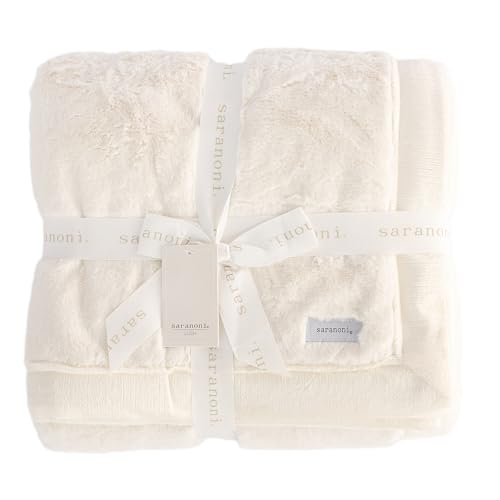 Image of Saranoni Oversized Luxury Blanket | Breathable Super Soft, Lush, Plush Comfy Blankets for Adults | Natural - X-Large 60 inch x 80 inch